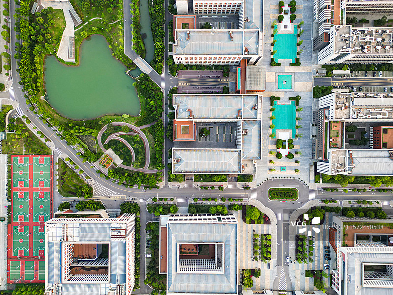 航拍中国地质大学（武汉）未来城校区 双一流211高校图片素材