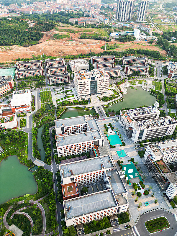 航拍中国地质大学（武汉）未来城校区 双一流211高校图片素材