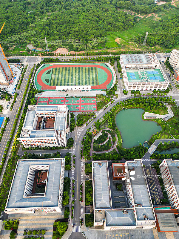 航拍中国地质大学（武汉）未来城校区 双一流211高校图片素材