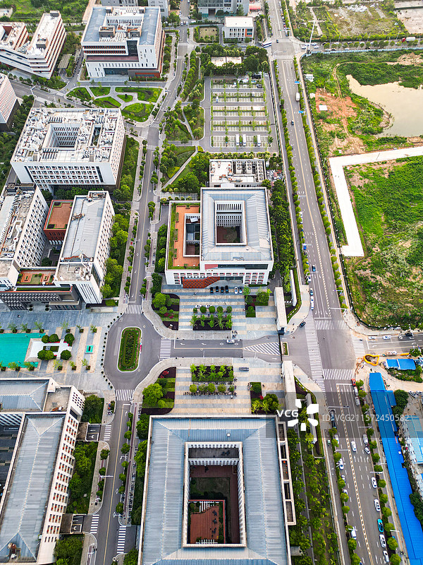 航拍中国地质大学（武汉）未来城校区 双一流211高校图片素材