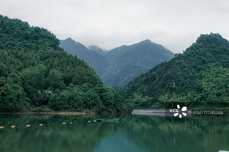 湖南武冈，云山脚下伴山水库图片素材
