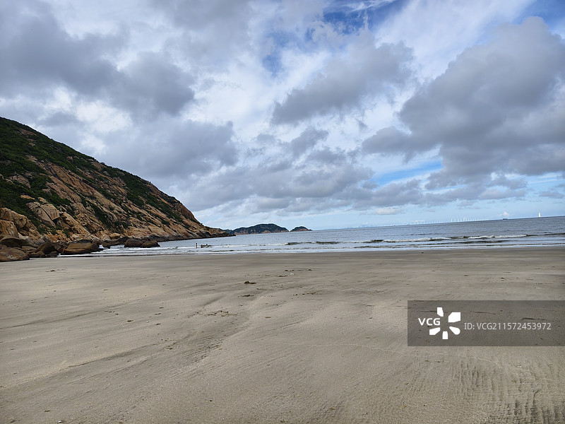 珠海高栏港风车山太阳石醉美山海线图片素材