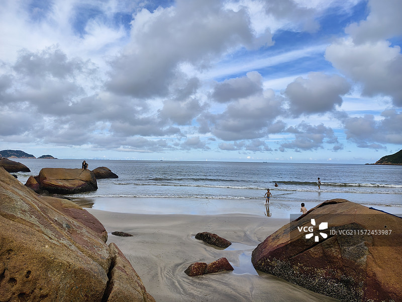 珠海高栏港风车山太阳石醉美山海线图片素材