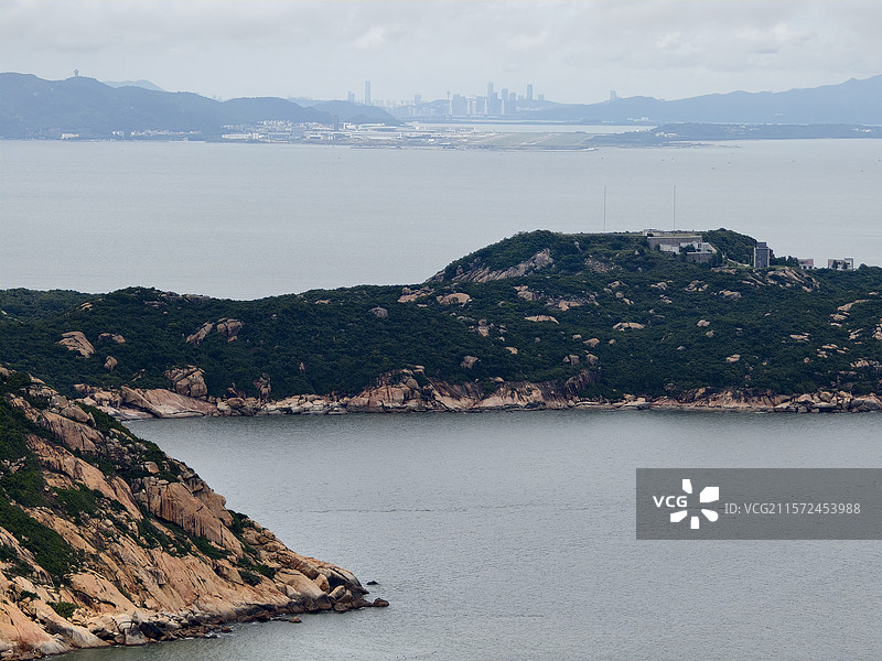 珠海高栏港风车山太阳石醉美山海线图片素材