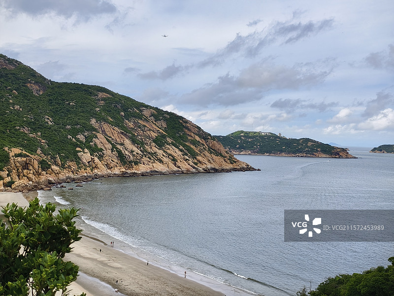 珠海高栏港风车山太阳石醉美山海线图片素材
