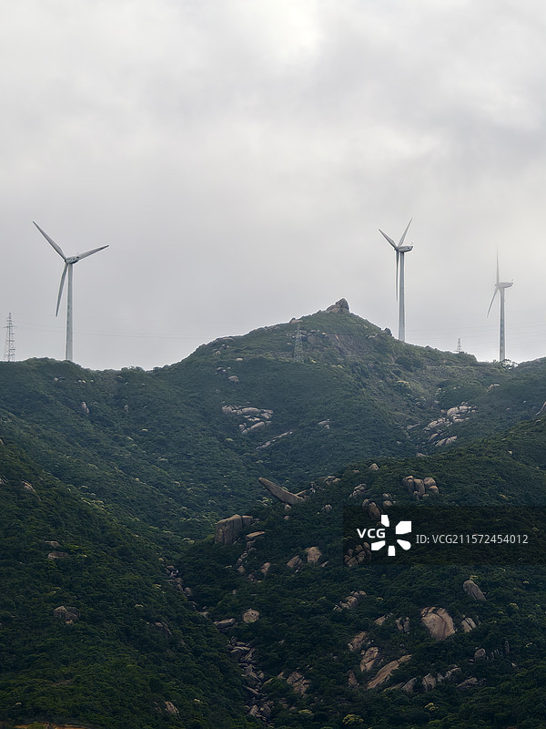 珠海高栏港风车山太阳石醉美山海线图片素材