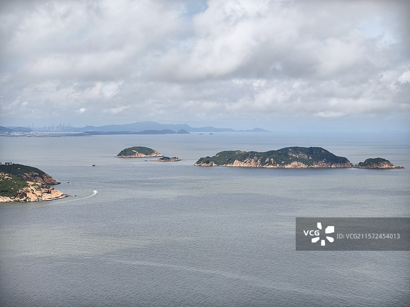 珠海高栏港风车山太阳石醉美山海线图片素材