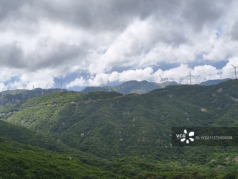 珠海高栏港风车山太阳石醉美山海线图片素材