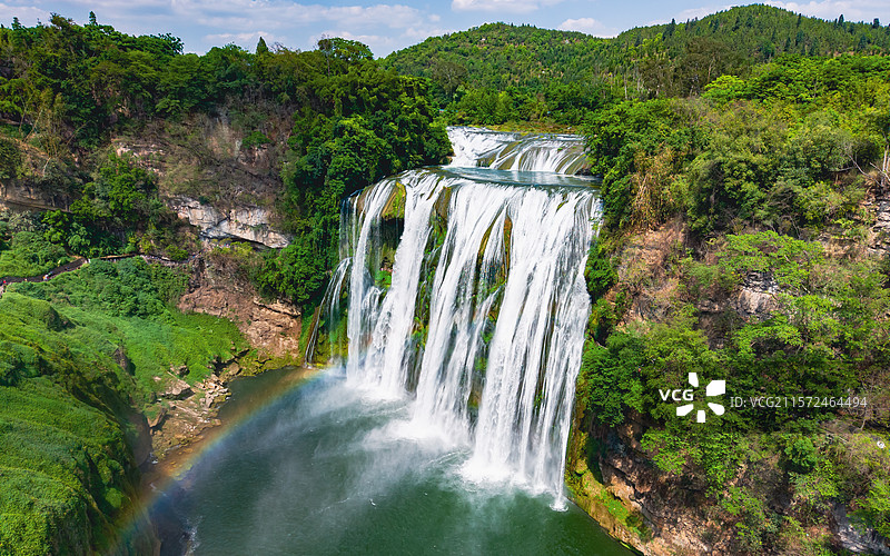 贵州黄果树瀑布彩虹流水图片素材