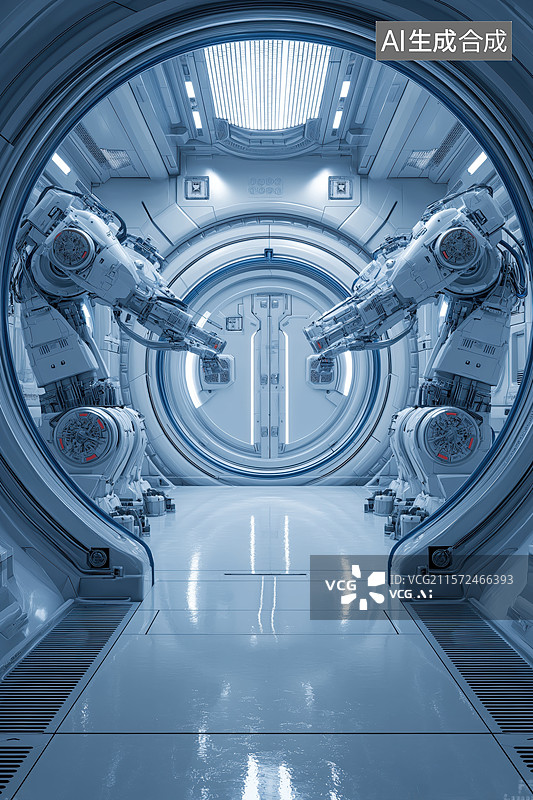 【AI数字艺术】机械臂科技背景图片素材