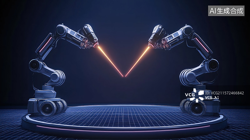 【AI数字艺术】机械臂科技背景图片素材