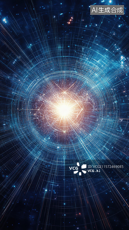 【AI数字艺术】宇宙中心的光芒图片素材