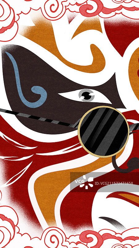 京剧脸谱红脸手机壁纸图片素材