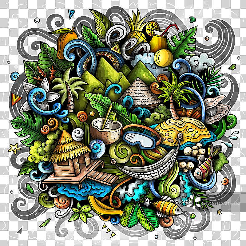 波拉波拉搞笑卡通涂鸦图片素材