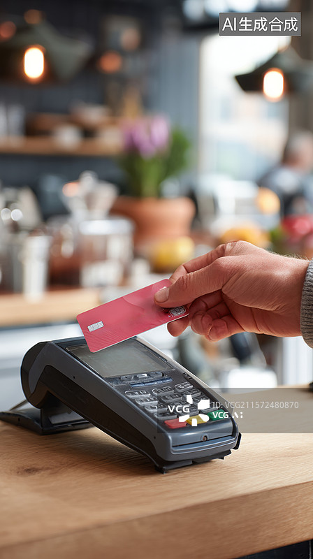 【AI数字艺术】使用信用卡进行非接触式支付图片素材