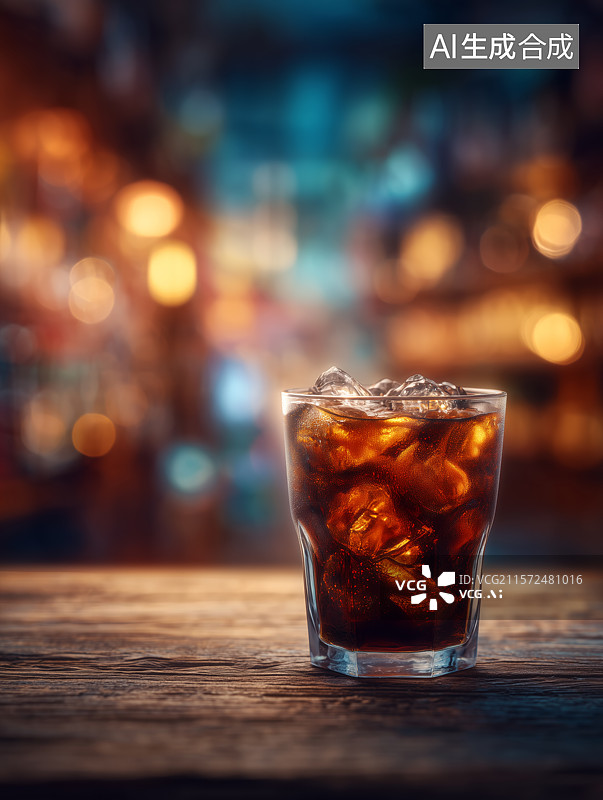 【AI数字艺术】竖图美式冰咖啡图片素材