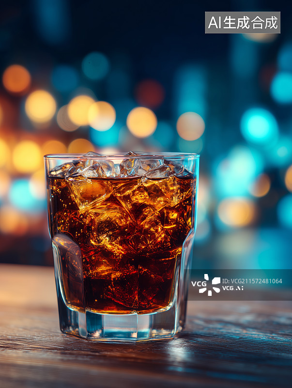 【AI数字艺术】竖图美式冰咖啡图片素材