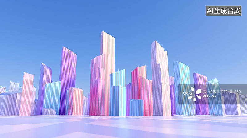 【AI数字艺术】梦幻城市建筑插画图片素材