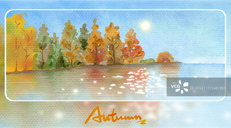 秋天Autumn水彩图片素材