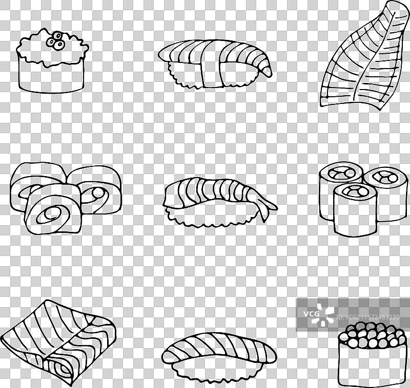 寿司卷和鱼的图片集图片素材