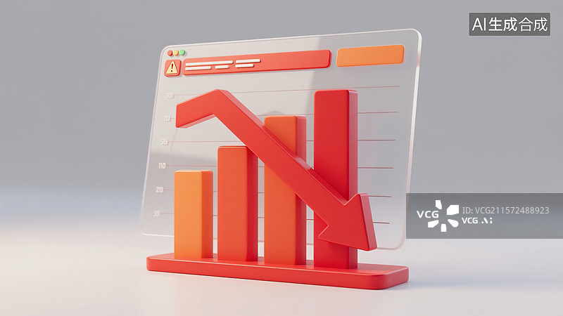 【AI数字艺术】数据下跌的危机图片素材