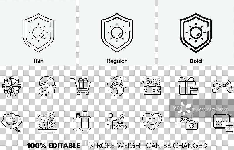 生态自行车、烟花和游戏手柄线条图标图片素材