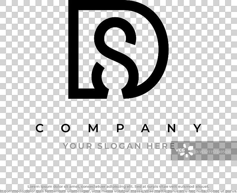 简约的字母SD或DS标志设计图片素材