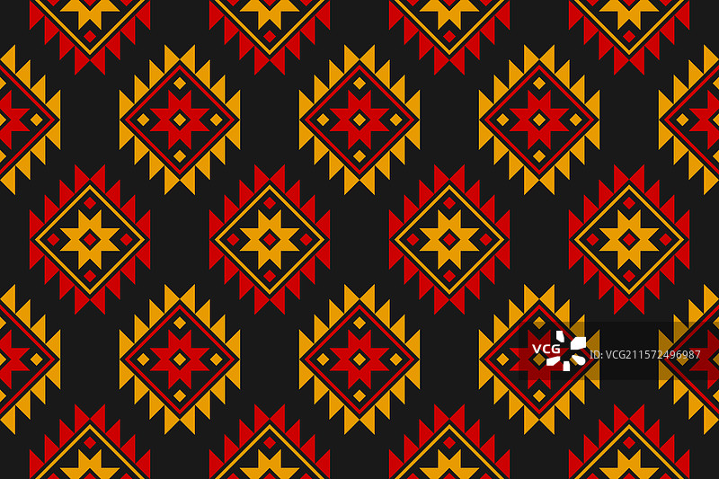 几何民族风格的布艺花卉图案艺术图片素材