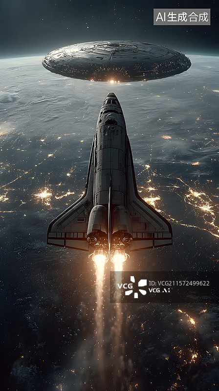 【AI数字艺术】宇宙飞船图片素材