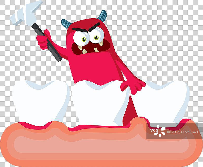 蛀牙怪物摧毁健康牙齿图片素材