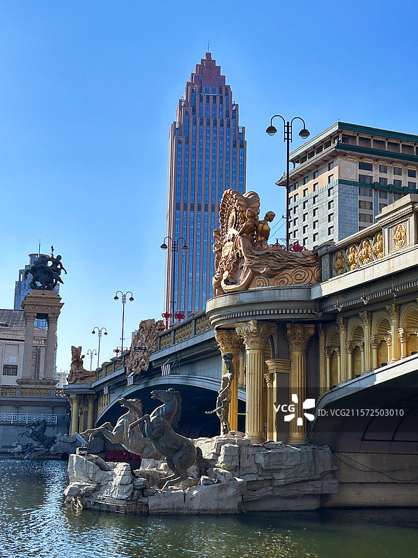 天津大光明桥与海河图片素材