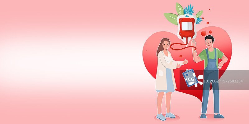 世界献血者日扁平风横版海报图片素材