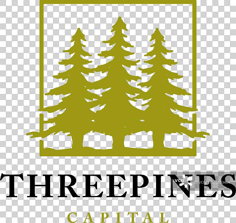 三棵松树的常青森林标志图标图片素材