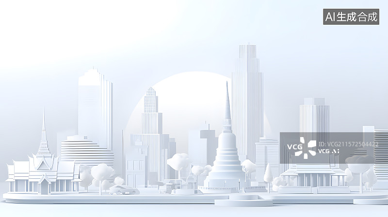 【AI数字艺术】都市建筑设计图片素材