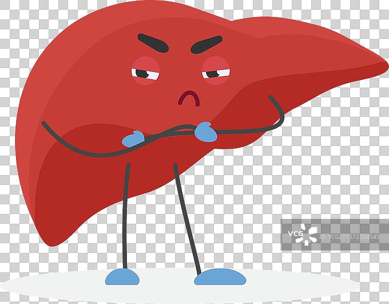 愤怒的人类肝脏角色双臂交叉站立图片素材