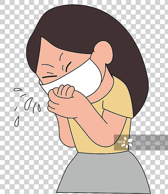 女孩在打喷嚏图片素材