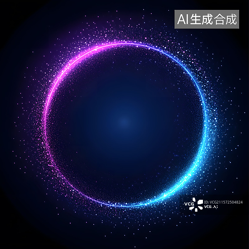 【AI数字艺术】炫彩光环图片素材