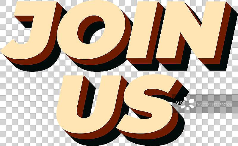 加入我们，色彩丰富的3D文本效果图片素材