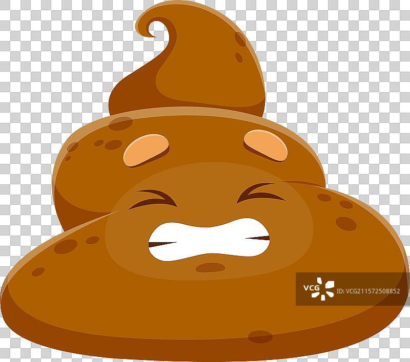 卡通便便表情符号，顶部有漩涡和搞笑的脸。图片素材