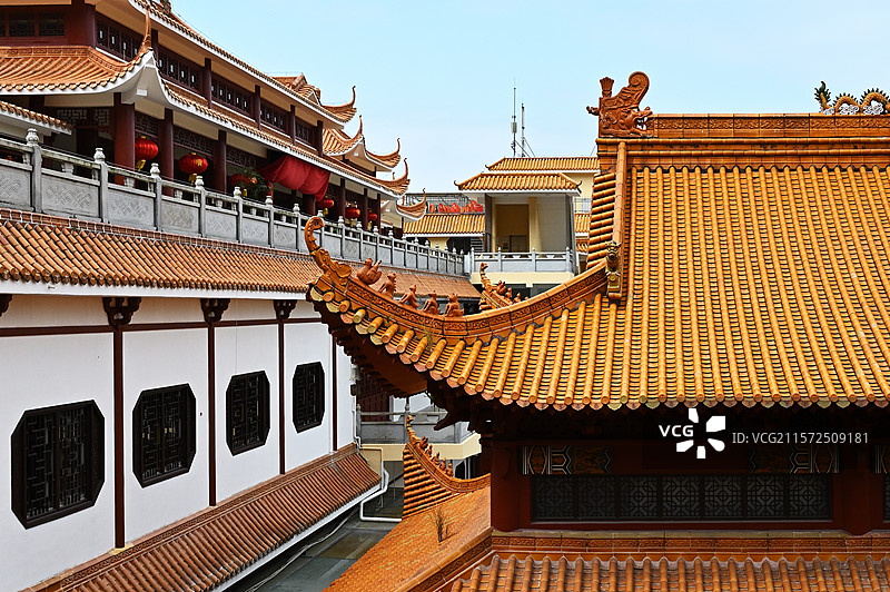 深圳罗湖仙湖植物园弘法寺建筑图片素材