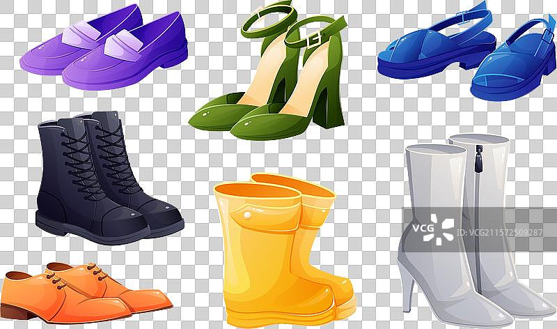 多彩多样的鞋子集合图片素材