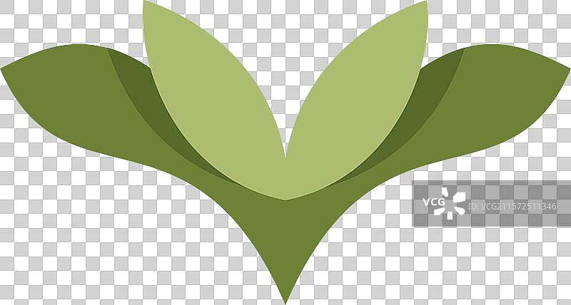 V形叶子标志花卉自然图标图片素材