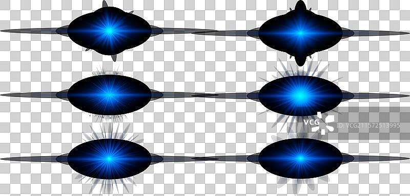 一组蓝色水平光效镜头图片素材