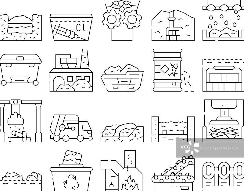 固体废物管理业务图标集图片素材