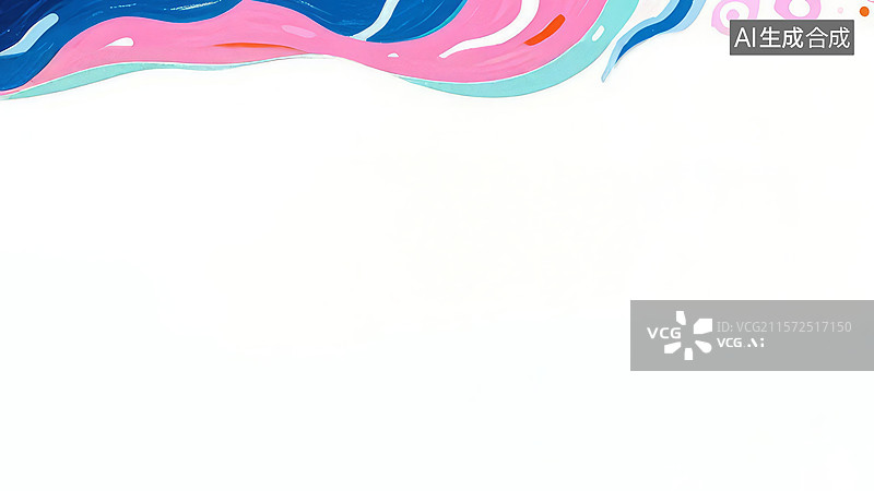 【AI数字艺术】2D卡通常规1彩色波浪线条装饰背景图片素材