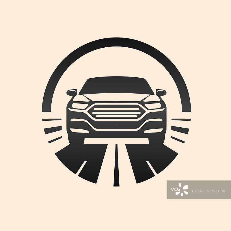 汽车标志模板，平面色彩设计图片素材