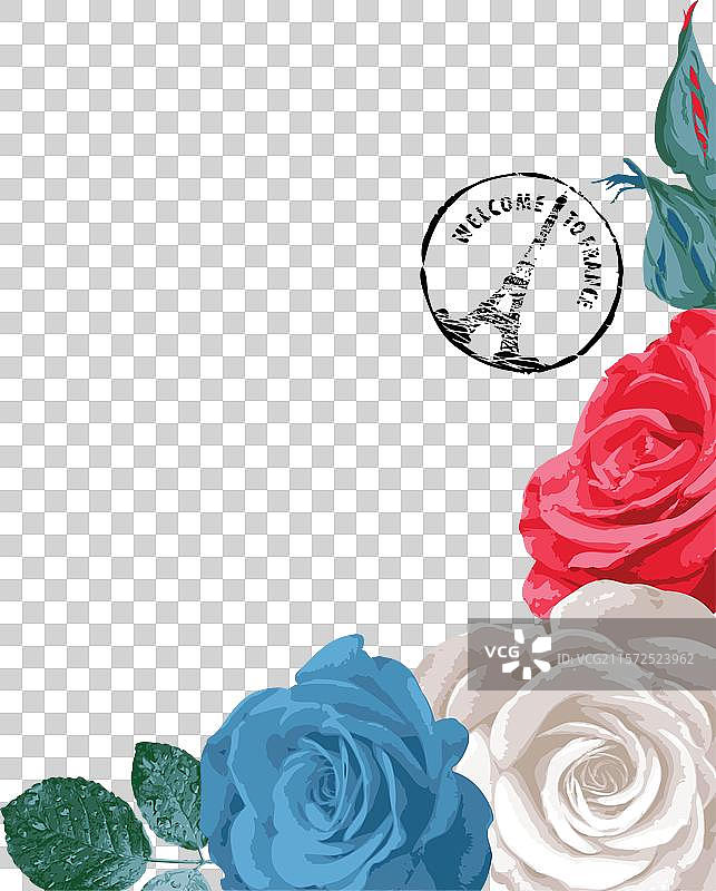 复古明信片，上面有巴黎的埃菲尔铁塔图片素材