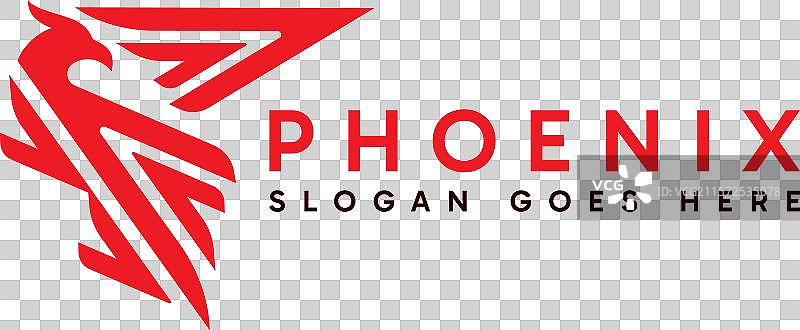 抽象极简主义红色凤凰标志设计图片素材