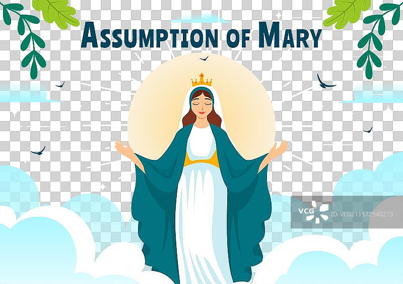 圣母升天基督教节日庆典图片素材
