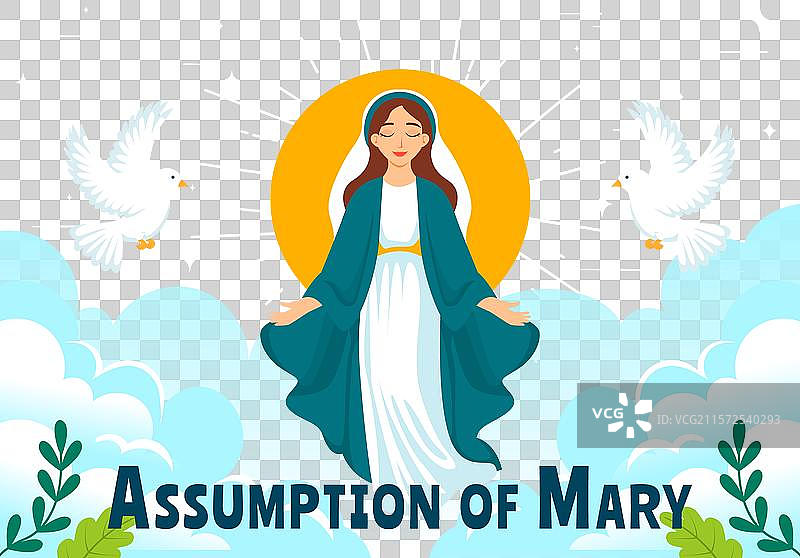 圣母升天基督教节日庆典图片素材